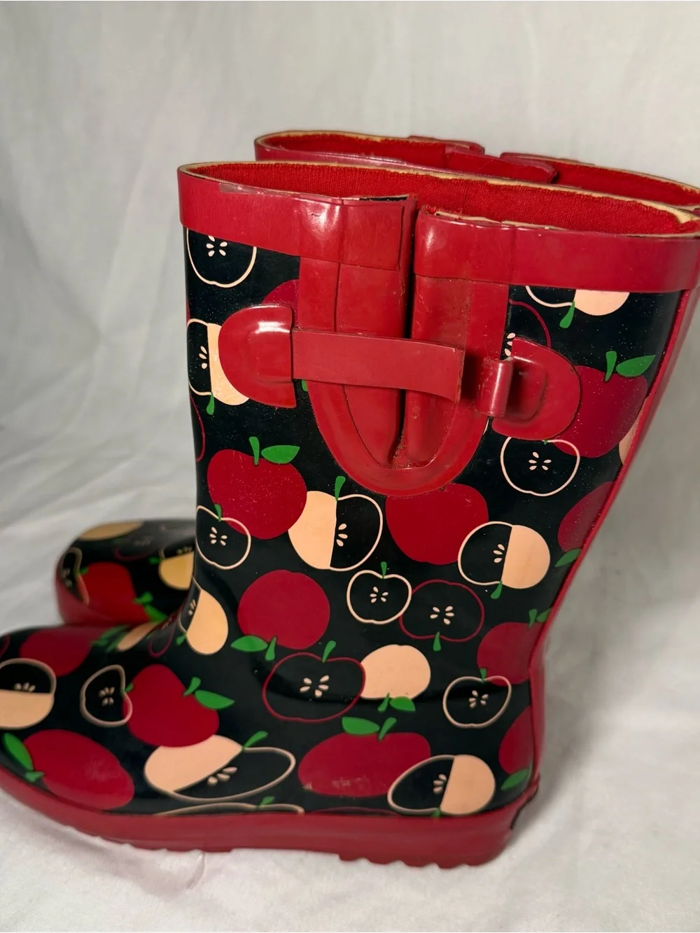 Gymboree Apple Print Rain Boots Kids Size 1